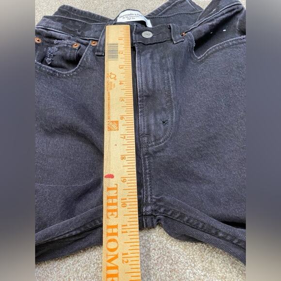 Abercrombie & Fitch the 90s relaxed jeans high rise womens 0/25xs black stretch - Picture 8 of 12